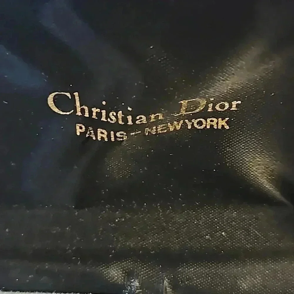 Christian Dior Braided Gold Tone Cufflink and Tie Bar Set in Box Vintage